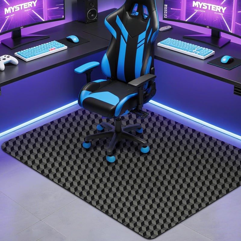 AiBOB Gaming Chair Mat for Hardwood Floors - 53"x45" Office Chair Mat for Hard and Tile Floor | Anti-Slip Protector Mat | Computer Desk Floor Mat for Rolling Chairs, Not for Carpet - Image 1